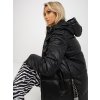 Prošívaná zimní bunda z ekokůže černá