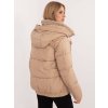 Prošívaná zimní bunda s kožešinou béžová