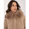 Zimní bunda s kožíškem krátká béžová