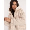 Přechodná bunda s kapucí a kapsami krémová