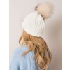 Zimní čepice s bambulkou bílá