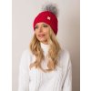 Zimní čepice s bambulkou červená