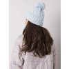 Zimní pletená čepice s bambulkou světle modrá