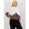 Dvoubarevná lehká mikina do V plus size