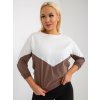 pol pl Hurt Ecru brazowa bluzka plus size basic z rekawem 3 4 393560 4