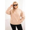 cze pl Damska mikina s kapuci a klokankou Plus Size z bavlny bezova 35987 3 result
