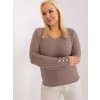 pol pl Hurt Ciemnobezowy melanzowy sweter plus size z wiskozy 404843 1