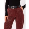 pol pl Bordowe spodnie z ekoskory z paskiem 414312 4
