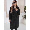 Dlouhý oversize dvouřadý kabát černý