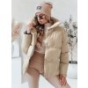 Prošívaná bunda na cvočky bez kapuce světle béžová