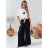 Dámské kalhoty volné s páskem černé