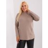 Delší rolákový svetr plus size béžová