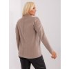 Delší rolákový svetr plus size béžová