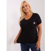 Dámské triko s výstřihem a kapsičkami plus size
