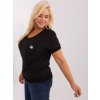 Dámské triko s výstřihem a kapsičkami plus size