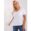 Dámské triko s výstřihem a kapsičkami plus size