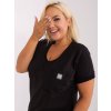 Dámské triko s výstřihem a kapsičkami plus size