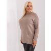 Delší rolákový svetr plus size tmavě béžový