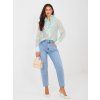 Světle modré džíny mom