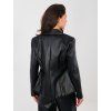 Černá přiléhavá bunda z eko-kůže