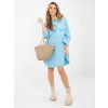 Košilové šaty s kapsami světle modré