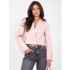 Světle růžová dvouřadá bunda z ekokůže