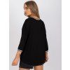 Černá volná ležérní halenka s 3/4 rukávy