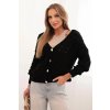 cze pl Damsky svetr s vystrihem do V a zlatymi knofliky cerny 33632 3 result