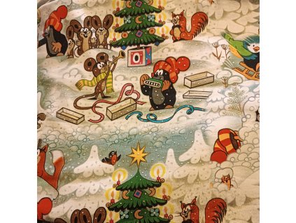 Vánoční krtek tepláky - teplákovina