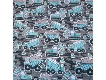 Pracovní auta modrá na šedé - letní softshell