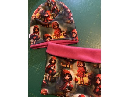 Karkulka - zimní set čepice a nákrčník