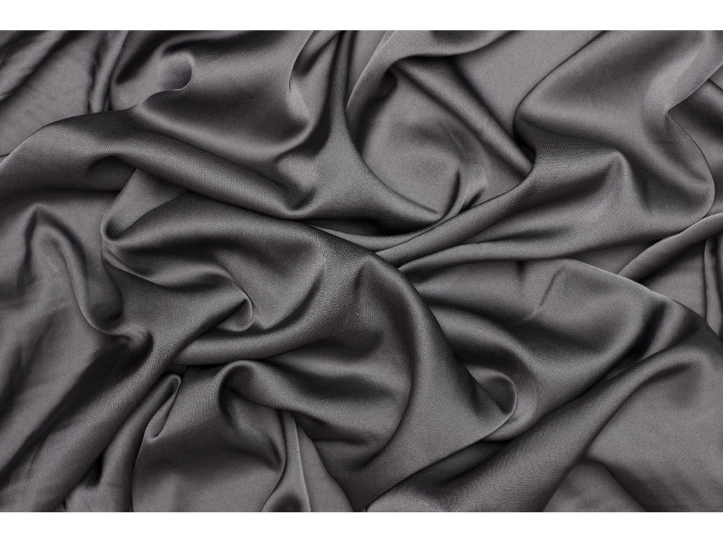 Saténové umělé hedvábí | Silky Armani - Tmavě šedá