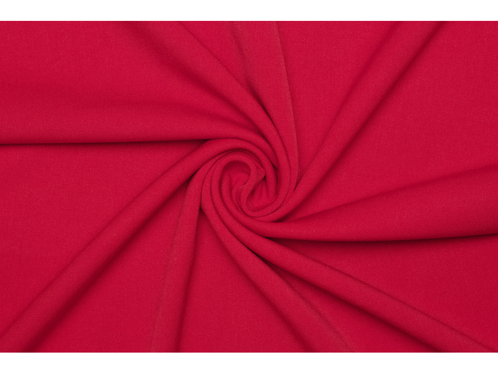 Kostýmová elastická polyesterová látka  - Červená kus 1,1 m