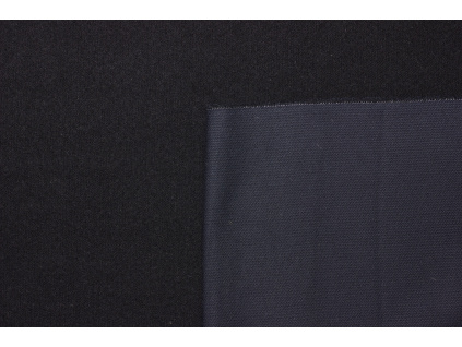 Kostýmová | kabátová směsová vlna - Černá