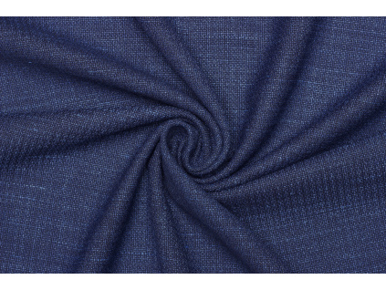 Kostýmová vlna směsová elastická  - Tmavě modrá