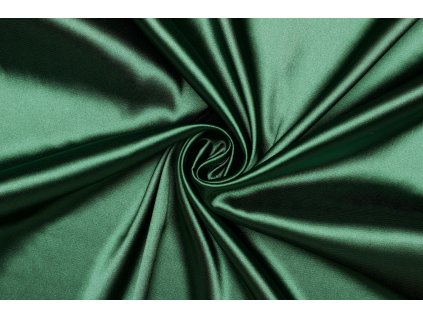 Satén elastický - Lahvově zelená