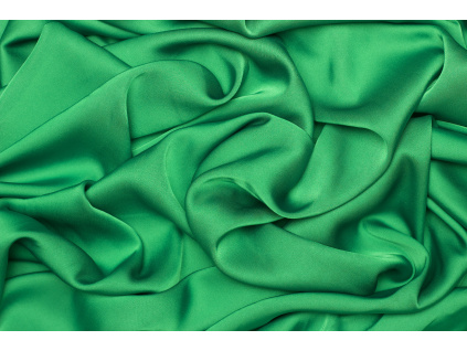 Saténové umělé hedvábí | Silky Armani - Trávově zelená