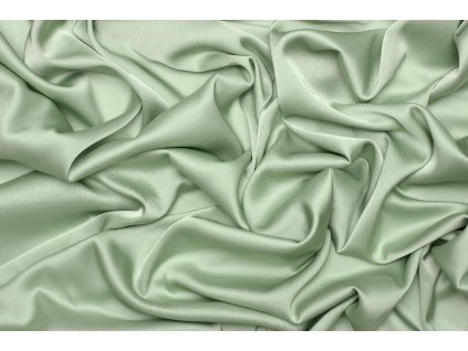 Saténové umělé hedvábí | Silky Armani - Pastelově zelená