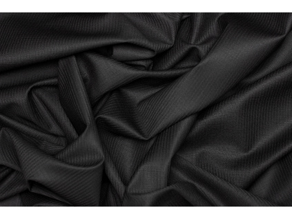 Prémiová kostýmová elastická vlna  - Černá s jemným proužkem