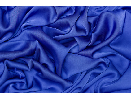 Saténové umělé hedvábí | Silky Armani - Královsky modrá