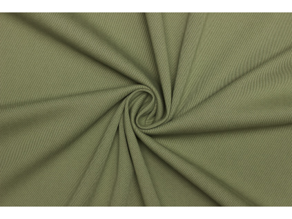 Kostýmový bavlněný kepr (twill) elastický - Zelená khaki