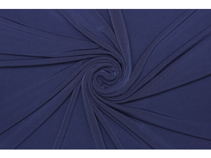 Úplet polyester elastický tenký - Tmavě modrá