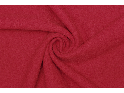 Kabátová vlna buklé - Červená
