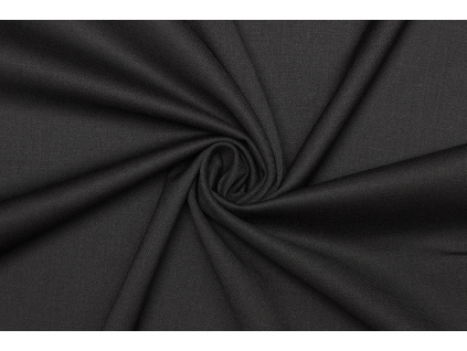 Kostýmová elastická vlna v keprové (twill) vazbě - Černá