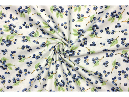 Bavlněné plátno - Dekorační vzor borůvka