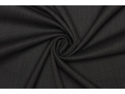 Kostýmová směsová vlna v keprové (twill) vazbě - Černá s jemným melírem
