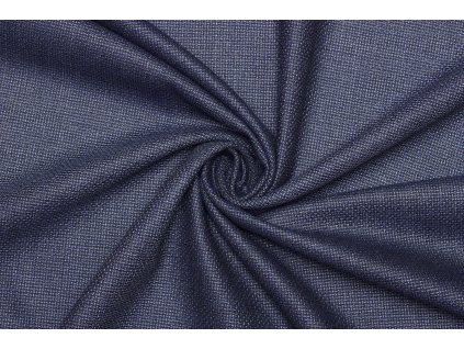 Kostýmová směsová panenská vlna elastická - Modrá s protkáváním