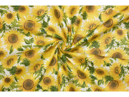 Bavlněné plátno - Květinový vzor slunečnice