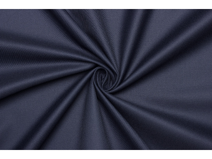 Kostýmový kepr (twill) směsový elastický - Tmavě modrá