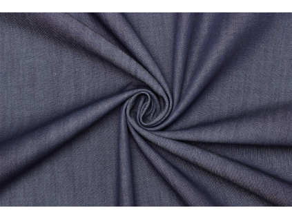 Riflovina | Denim elastická směsová - Tmavě modrý melír